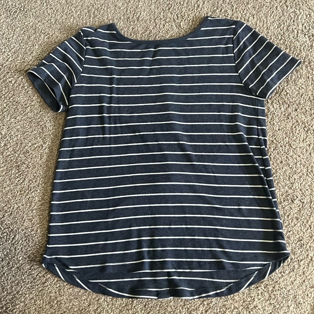 Striped Back Button Top - image 1